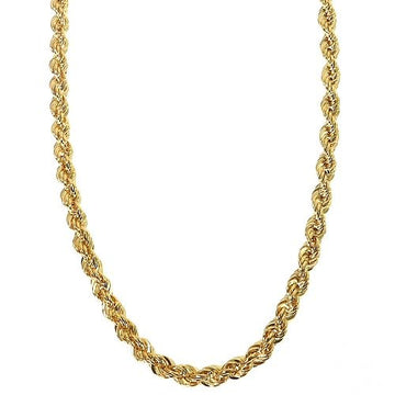 14K Yellow Gold Hollow Rope Chain 4mm 70256