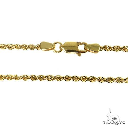 14K Yellow Gold Hollow Rope Chain 3mm 66291, photo 3 of 4