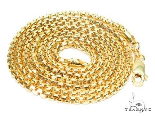 14K Yellow Gold Hollow Round Box  Link Chain 1.5mm  22 Inches 70575 - Image 3
