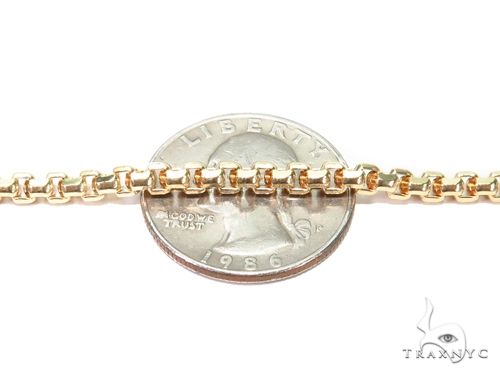 14k Yellow Gold Hollow Round Box Link Chain 22 Inches 3mm 63932 - Image 3