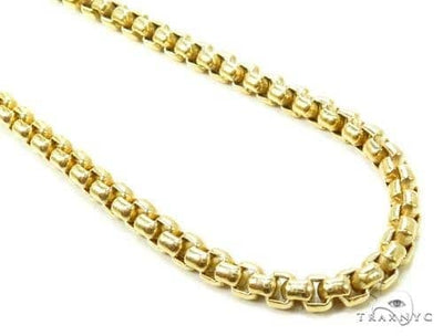 14K Yellow Gold Hollow Round Box Link Chain 30 Inches 3.5mm 70201 - Image 1