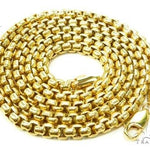 14K Yellow Gold Hollow Round Box Link Chain 30 Inches 3.5mm 70201 - Image 7