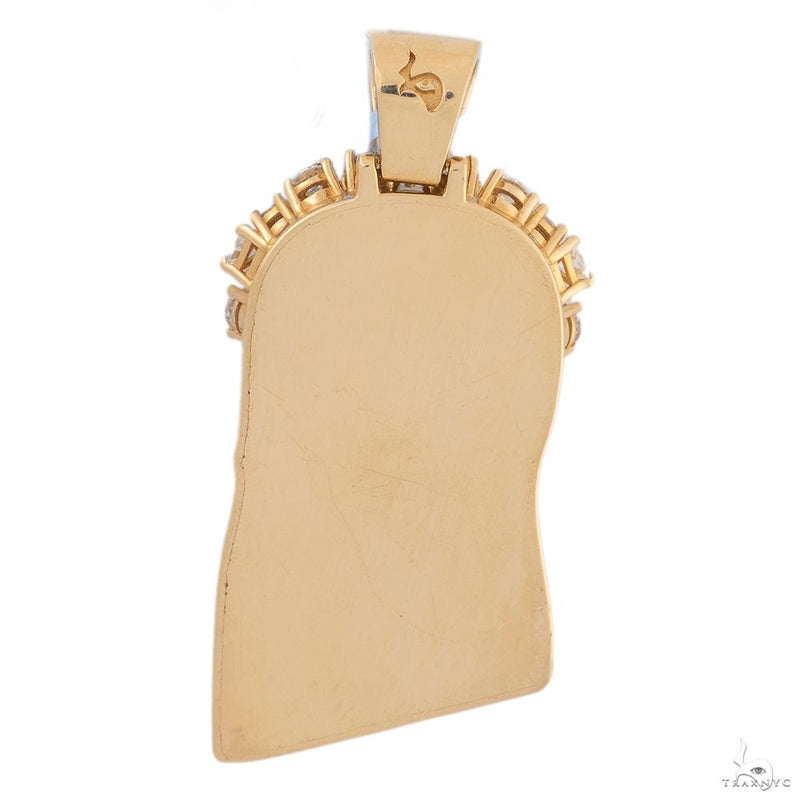 14K Yellow Gold Jesus Diamond Pendant 7.74 CT 69754 - Image 6