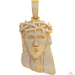 14K Yellow Gold Jesus w/Thorns Diamond Pendant 31 CT 69766 - Image 1