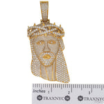 14K Yellow Gold Jesus w/Thorns Diamond Pendant 31 CT 69766 - Image 6