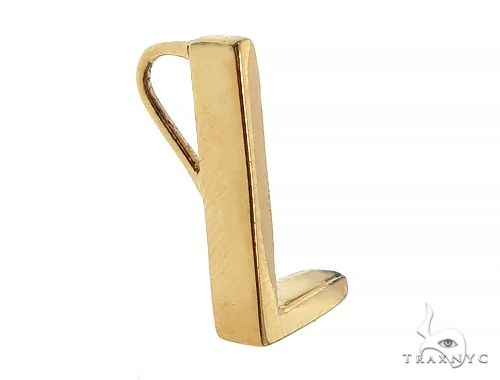 14K Yellow Gold L Initial Pendant 66121 - Image 2