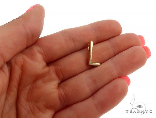 14K Yellow Gold L Initial Pendant 66121 - Image 5