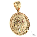 14K Yellow Gold Lion Pendant 36994 - Image 2
