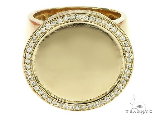 14K Yellow Gold Memorial Photo Ring 65760 - Image 1