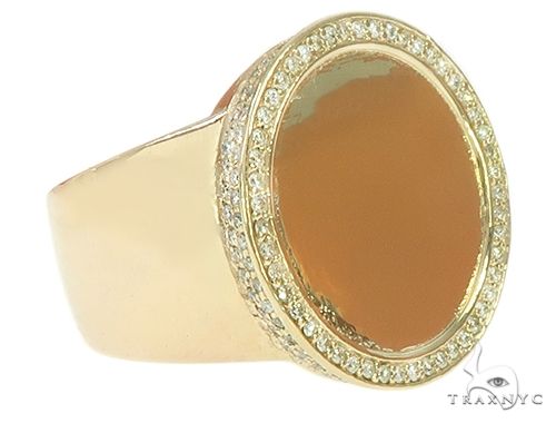 14K Yellow Gold Memorial Photo Ring 65760 - Image 2