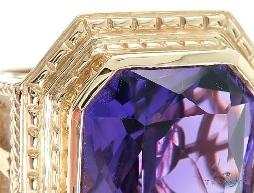 14K Yellow Gold Holy Amethyst Ring 63353 - Image 3