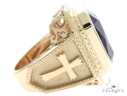 14K Yellow Gold Holy Amethyst Ring 63353 - Image 4