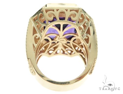 14K Yellow Gold Holy Amethyst Ring 63353 - Image 5