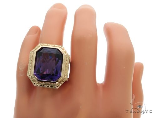 14K Yellow Gold Holy Amethyst Ring 63353 - Image 8