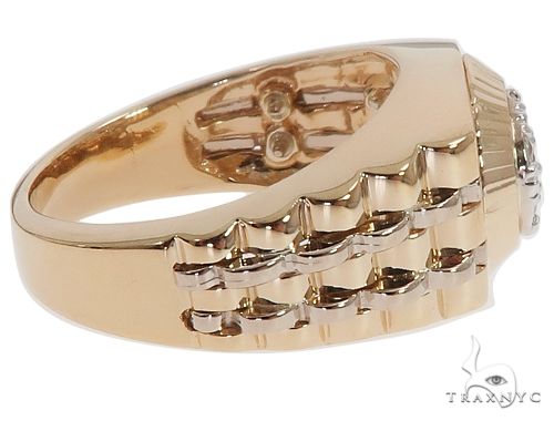 14K Yellow Gold Men's Diamond Ring 64641 - Image 5