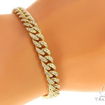 14K Yellow Gold Miami Cuban Diamond Bracelet 65224 - Image 7
