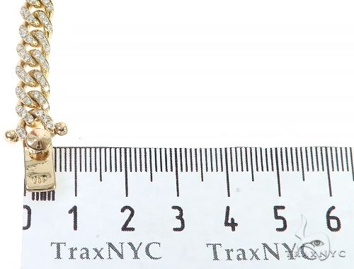 14K Yellow Gold Miami Cuban Diamond Bracelet, photo 8 of 8