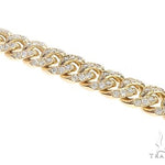 14K Yellow Gold Miami Cuban Diamond Bracelet 65225 - Image 2