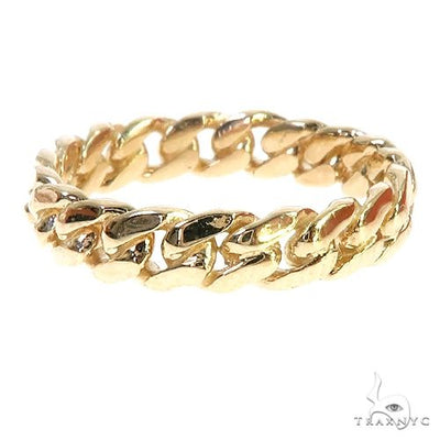 14K Yellow Gold Miami Cuban Link Ring 4.3mm 66662 - Image 1