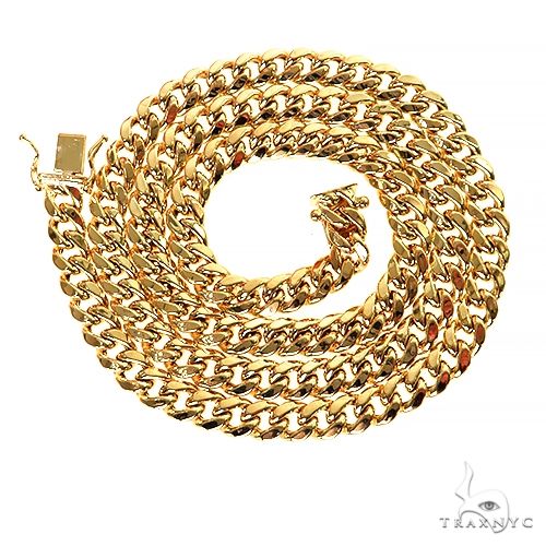 22-inch 6.6mm 14K yellow gold hollow Miami Cuban chain for men, photo 3 of 6