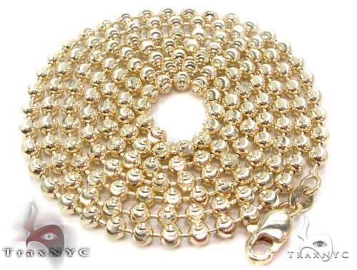 14K Yellow Gold Moon Cut Chain 22 Inches 4mm   64804 - Image 4