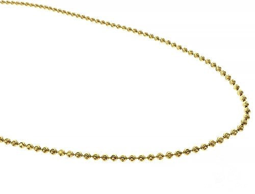 14K Solid Yellow Gold Moon Cut Chain 2mm 66033