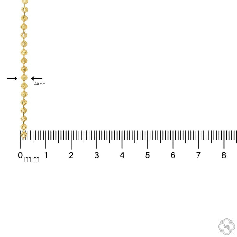 14K Yellow Gold Moon Cut Link Chain 26 Inches 2.9mm   65883 - Image 4