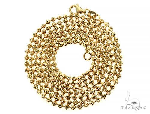 14K Yellow Gold Moon Cut Link Chain 26 Inches 2mm   66034 - Image 3