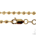 14K yellow gold moon cut link chain 26 inches long, 3.5mm width with spring clasp.