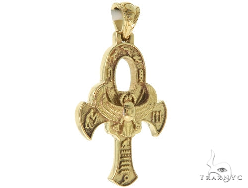 14K Yellow Gold TraxNYC's Mystique Ankh Cross Crucifix 57203 - Image 2