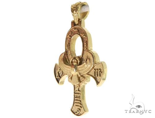 14K Yellow Gold TraxNYC's Mystique Ankh Cross Crucifix 57203 - Image 3