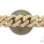 14K Yellow Gold One Row Diamond Cuban Link Bracelet 65944 - Image 3