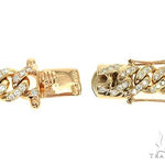 14K Yellow Gold One Row Diamond Cuban Link Bracelet 65944 - Image 5