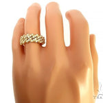 14K Gold One Row Diamond Cuban Link Ring 65971 - Image 8