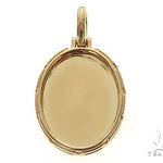 18K Yellow Gold Oval Special Edition Photo Pendant Engraved Frame 65313 - Image 1