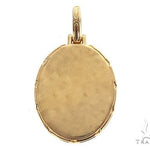 18K Yellow Gold Oval Special Edition Photo Pendant Engraved Frame 65313 - Image 3