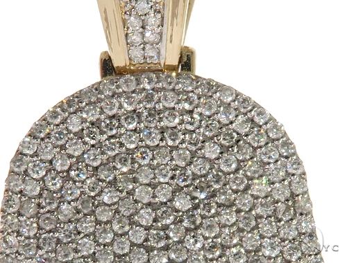 14K Yellow Gold Pave Diamond Hamsa Pendant, photo 3 of 7