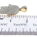 14K Yellow Gold Pave Diamond Hamsa Pendant 61613 - Image 6