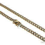 14K Yellow Gold Pave Diamond Miami Cuban Link Chain 28 Inches 7mm   61575 - Image 1