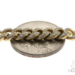 14K Yellow Gold Pave Diamond Miami Cuban Link Chain 28 Inches 7mm   61575 - Image 3