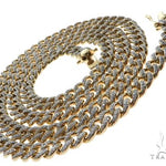 14K Yellow Gold Pave Diamond Miami Cuban Link Chain 28 Inches 7mm   61575 - Image 4