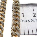 14K Yellow Gold Pave Diamond Miami Cuban Link Chain 28 Inches 7mm   61575 - Image 7