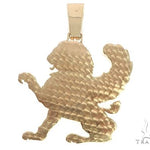 14K Yellow Gold Diamond Large Custom Royal Lion Pendant 65316 - Image 3