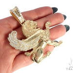 14K Yellow Gold Diamond Large Custom Royal Lion Pendant 65316 - Image 6