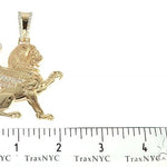 14K Yellow Gold Diamond Large Custom Royal Lion Pendant 65316 - Image 7