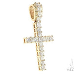 14K Yellow Gold Princess Cut Diamond Manhattan Cross 65598 - Image 1