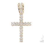 14K Yellow Gold Princess Cut Diamond Manhattan Cross 65598 - Image 2