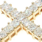 14K Yellow Gold Princess Cut Diamond Manhattan Cross 65598 - Image 4