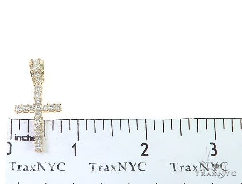 14K Yellow Gold Princess Cut Diamond Manhattan Cross, photo 6 of 7