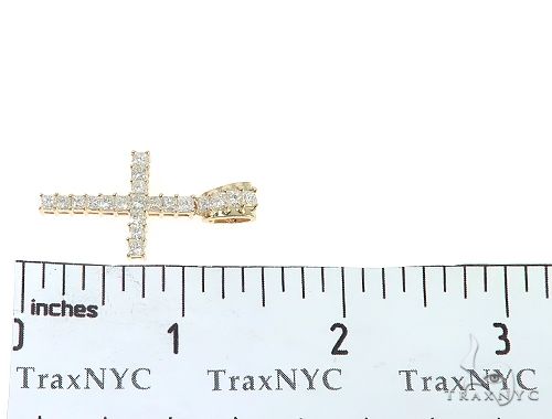 14K Yellow Gold Princess Cut Diamond Manhattan Cross, photo 7 of 7